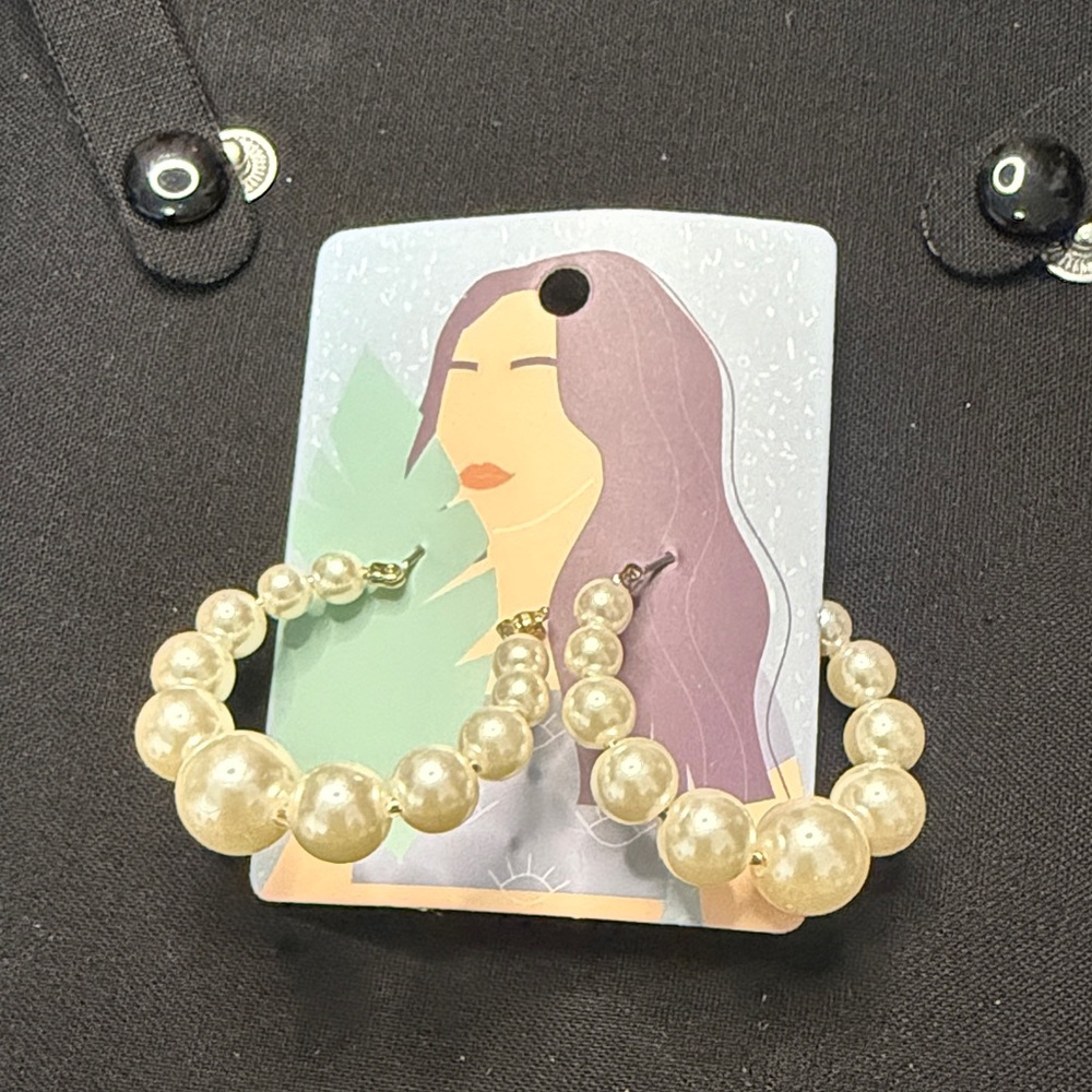 Elegant Pearl Hoop Earrings